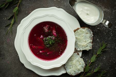 Борщ со смальцем