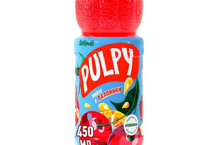 Сок Pulpy из яблок, черноплодной рябины и вишни