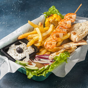 Мерида сувлаки из креветок