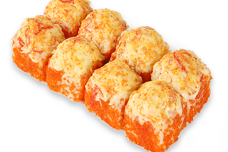 Запеченный с угрем в икре тобико