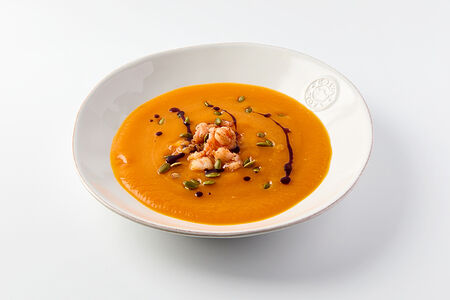 Тыквенный суп с креветками