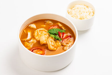 Том Ям с креветкой и рисом