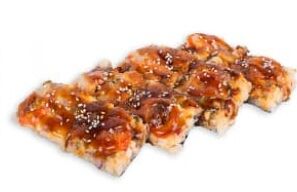 Суши-пицца с курицей и грибами