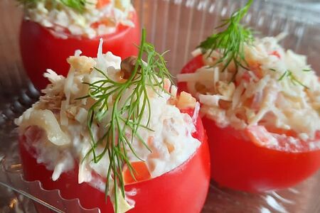 Фаршированные помидорчики с сыром