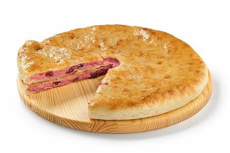 Сладкий пирог с творогом и вишней