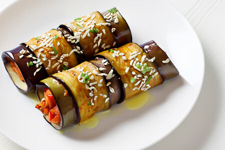 Рулетики из баклажана