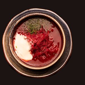 Борщ сибирский со сметаной