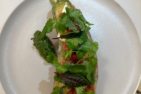 Мильфей из баклажана, томатом и сливочного сыра