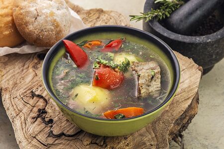 Шурпа с бараньими ребрышками