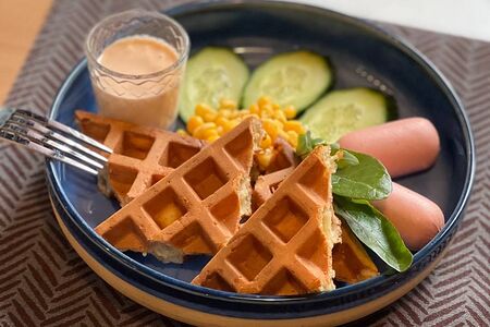 Вафля с сосисками