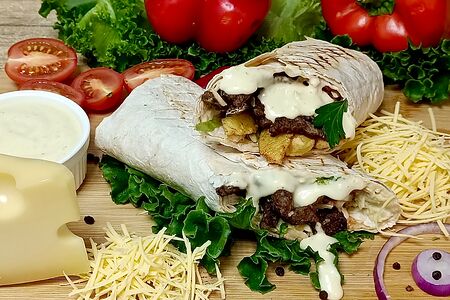 Супер-сырная шаурма с говядиной