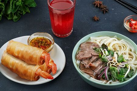 Комбо №5: фо бо, нэм том (3 шт.), морс