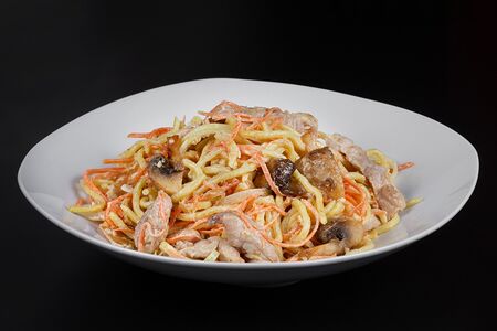 Курица в сливках с раменом