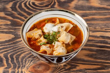 Суп с пельменями