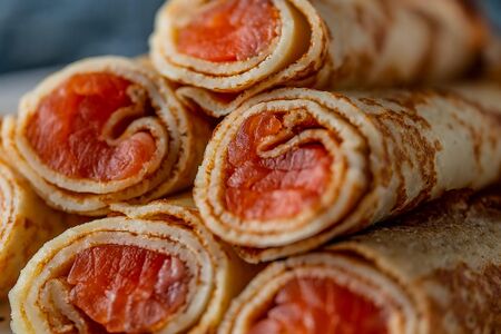 Блины с семгой слабосоленой