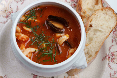 Качукко - томатный суп с морепродуктами