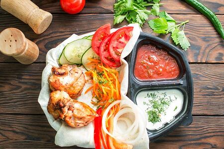 Открытая шаурма с курицей