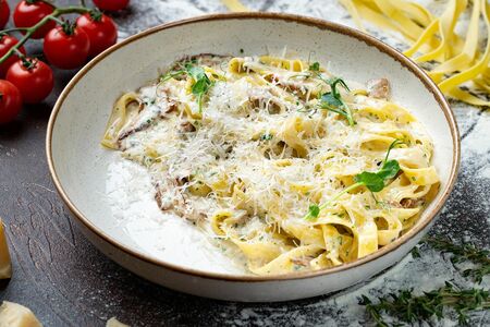 Тальятелле с белыми грибами