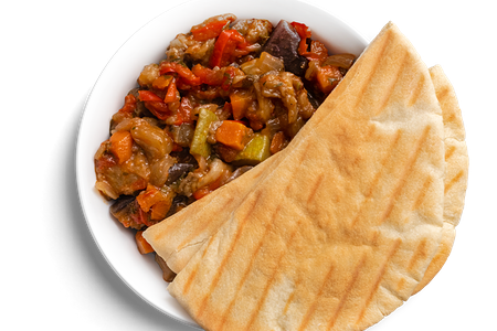 Соте из баклажанов с питой