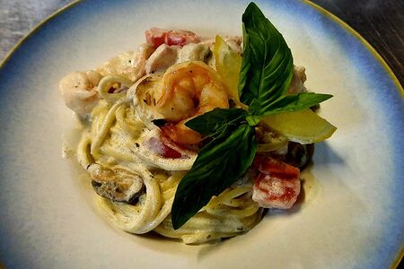 Спагетти с морепродуктами