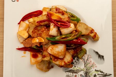 Треска по-корейски в чили пасте