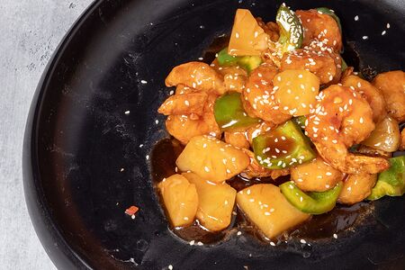 Креветки в кисло-сладком соусе