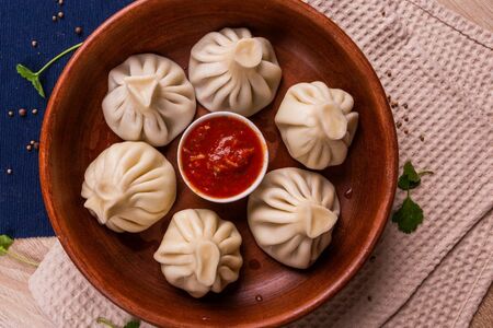 Хинкали с грибами и сыром