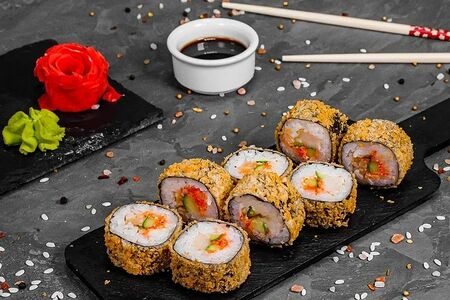 Горячий ролл с гребешком