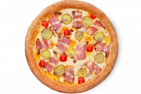 Пицца чизбургер с беконом