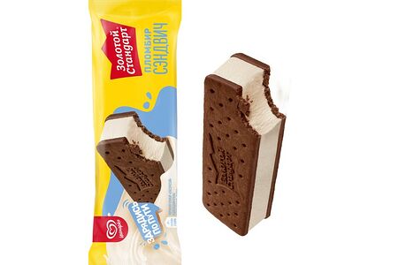 Золотой Стандарт мороженое пломбир в печенье Сэндвич