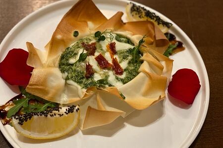 Гребешки со шпинатом