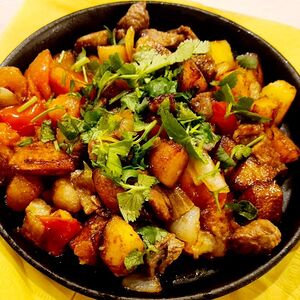 Телятина по-домашнему в сковородке