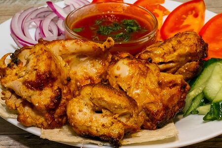 Шашлык из филе бедра курицы