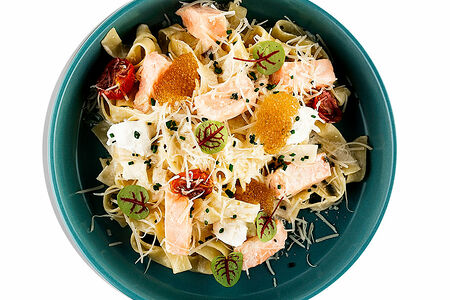 Фетучини с цыпленком и грибами