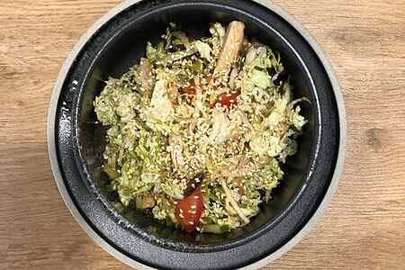 Салат с курицей и баклажанами