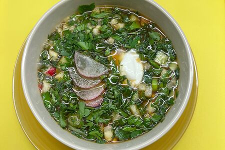 Окрошка с колбасой