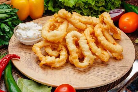 Кольца кальмара в кляре