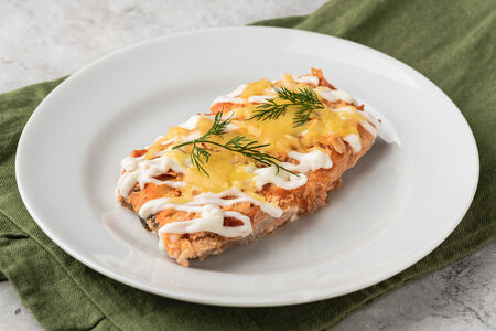 Запеченное филе горбуши с овощами