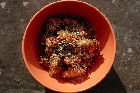 Цыпленок попкорн чили