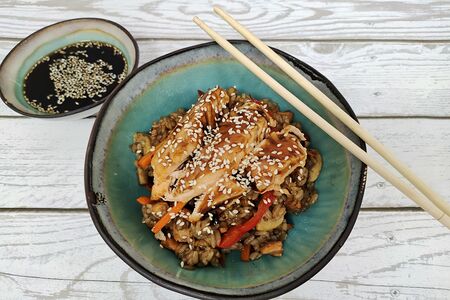 Тяхан с лососем