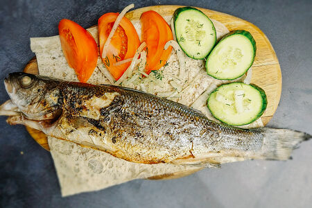 Сибас на мангале