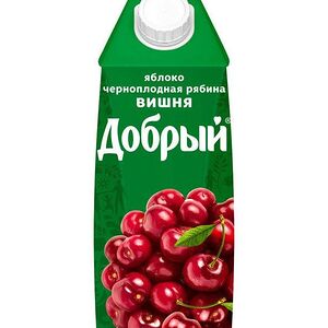 Сок Добрый Яблоко, черноплодная рябина, вишня
