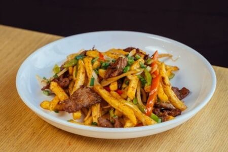 Картофель фри с мясом