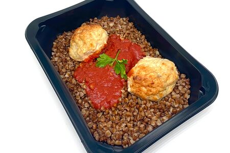 Тефтельки с гречей и томатным соусом