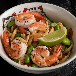 Вок с креветками