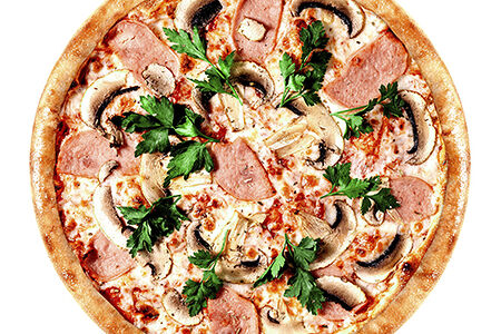Ветчина и грибы 2 пицца - 32 см