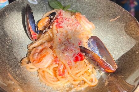 Спагетти с морепродуктами