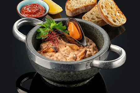 Мидии с чиабаттой