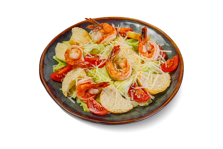 Салат Цезарь с креветками