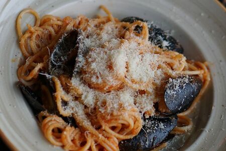 Спагетти с морепродуктами